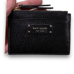 Kate Spade Minimal Slim Card Case Small Wallet Black Leather